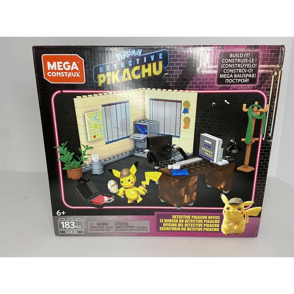 Mega Construx Detective Pikachu Office New Unopended